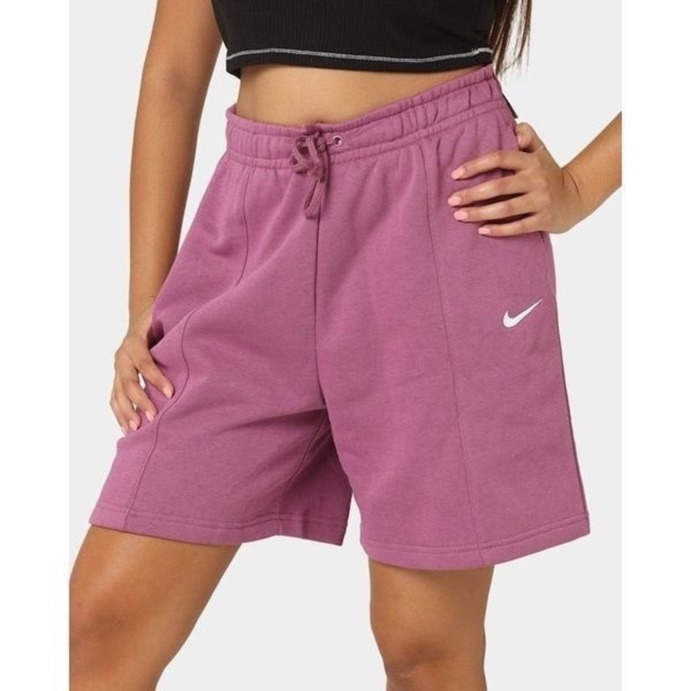 Nike Women Sports Wear Essentials Fleece High-Rise Shorts Loose Fit